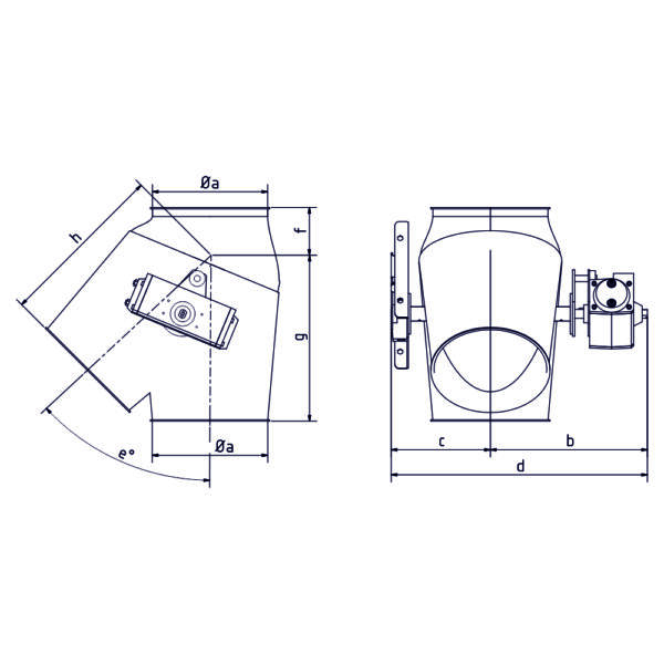 Válvula modular de dos vías 1×45° neumática - Imagen 2