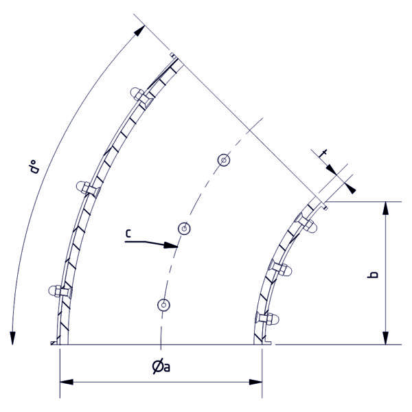 Segment convexe 45° 1,5D (APS; Super APS; Super APS food) – Image 2