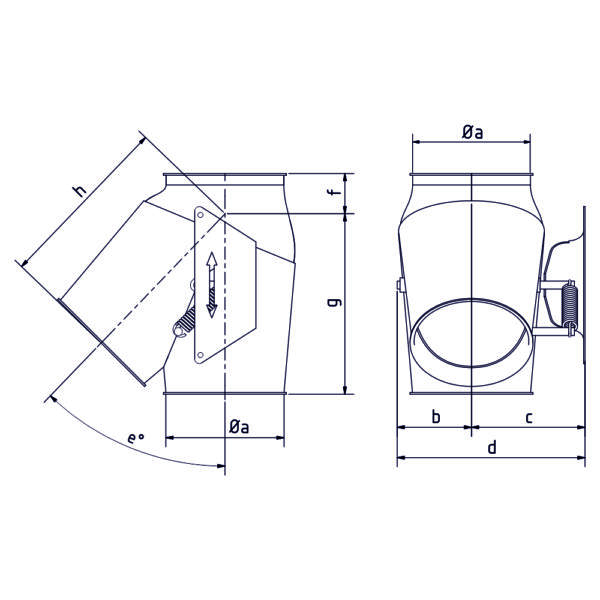 Klappkasten 1×45° mit Handhebel – Bild 2
