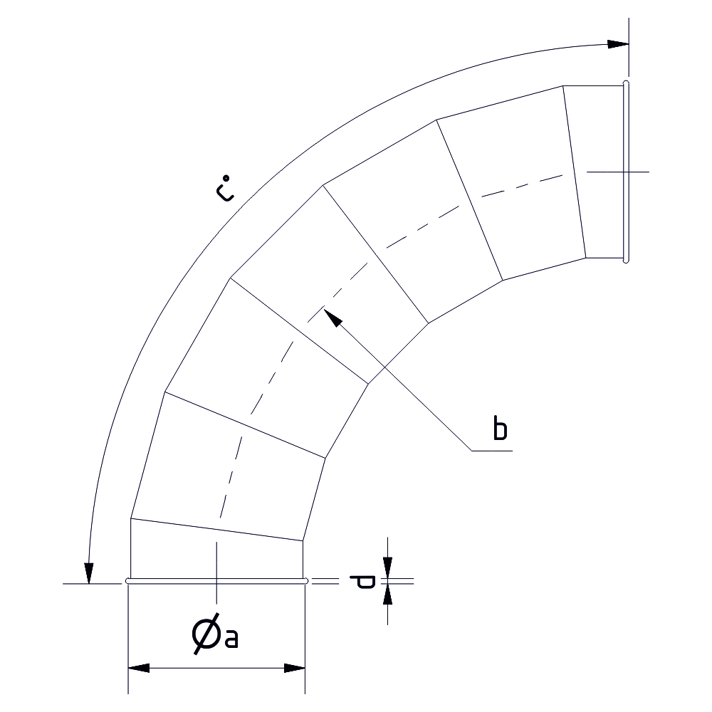 Gebläserohrbogen mit Wulst r=750 – Bild 2
